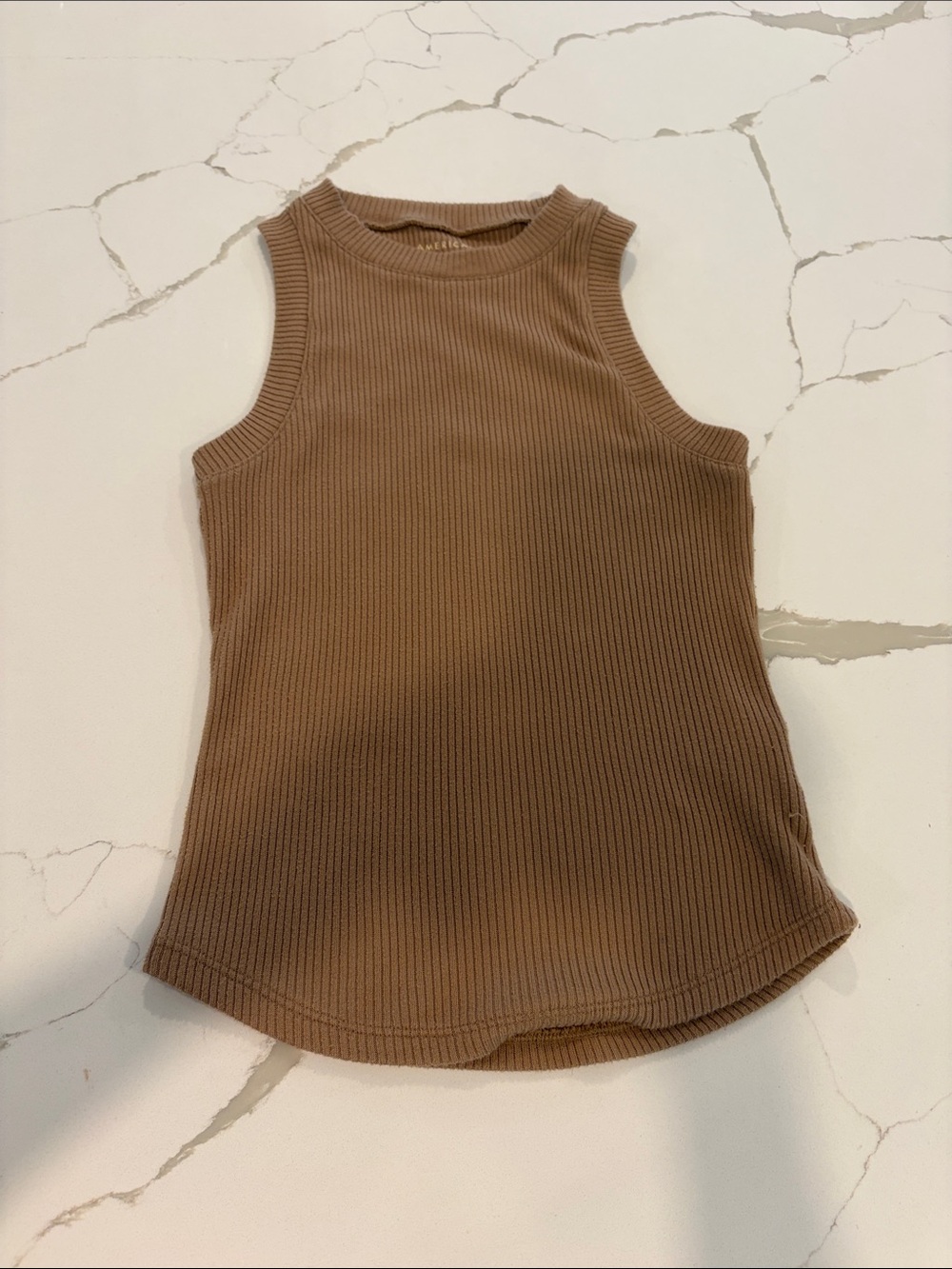 American Eagle Outfitters Ribbed Tank Top - Brown